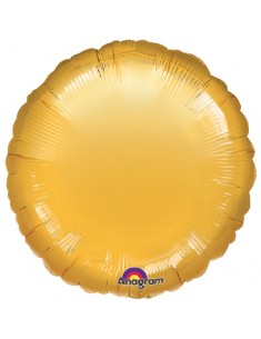 GLOBO HELIO REDONDO ORO 45x41 cm. 18" Globos