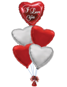 Ramo de globos foil y I love you Ramos de Globos San Valentin