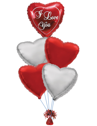 Ramo de globos foil y I love you Ramos de Globos San Valentin