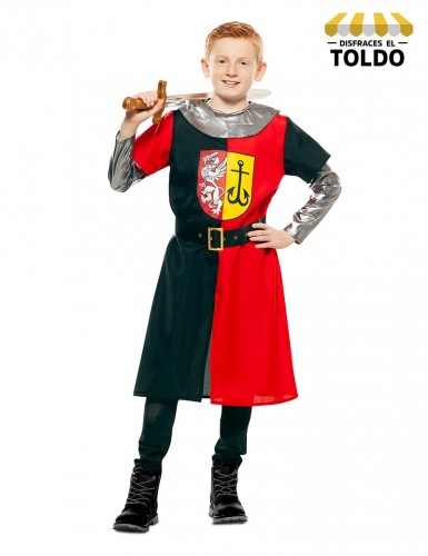 DISFRAZ CRUZADO MEDIEVAL ROJO/NEGRO INF Disfraces de Cruzados