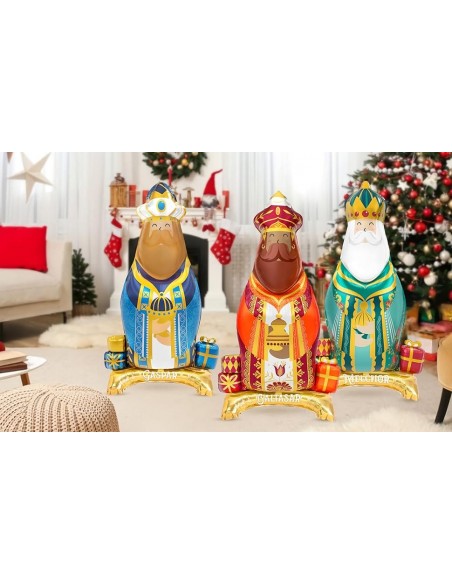 Pack 3 Reyes Magos Pie 110cm Globos de Navidad