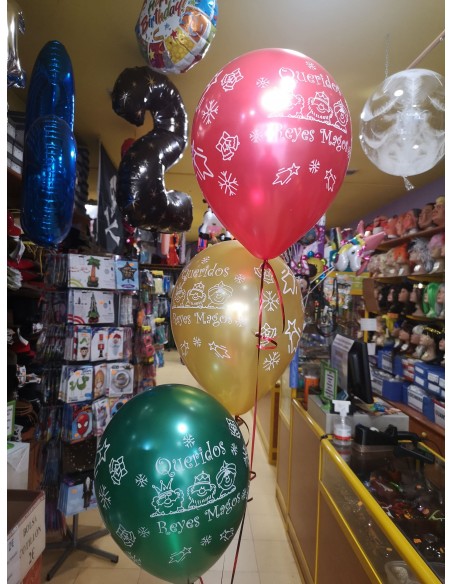 Ramo 3 Queridos Reyes Magos con Helio Globos de Navidad Ramo 3 Queridos Reyes Magos con Helio Globos de Navidad
