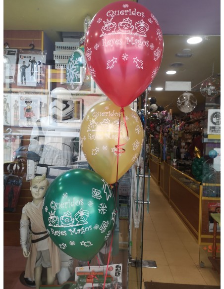 Ramo 3 Queridos Reyes Magos con Helio Globos de Navidad Ramo 3 Queridos Reyes Magos con Helio Globos de Navidad
