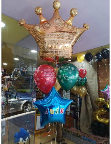 Ramo Corona, Queridos Reyes y Estrella. Globos de Navidad