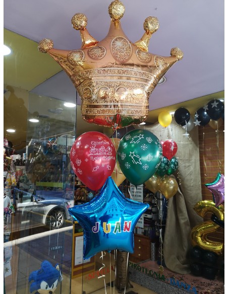 Ramo Corona, Queridos Reyes y Estrella. Globos de Navidad