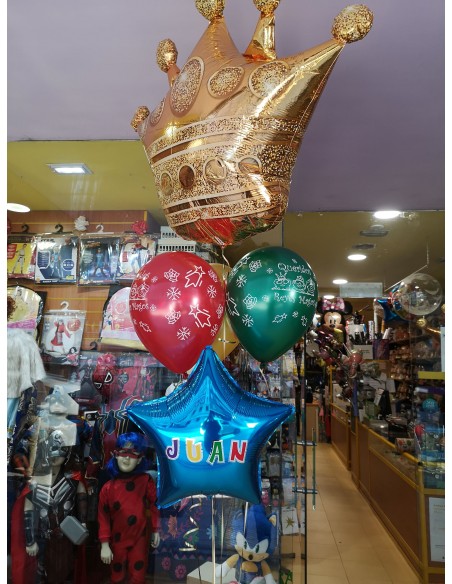 Ramo Corona, Queridos Reyes y Estrella. Globos de Navidad