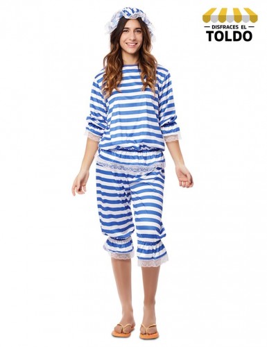 Disfraz bañista antiguo azul mujer Disfraces de Decadas