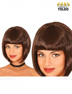 Peluca charleston eco. castaña Pelucas Mujer y Niñas