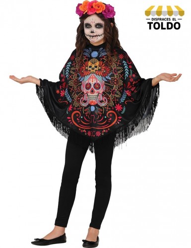 Disfraz poncho katrina infantil Disfraces de Catrina