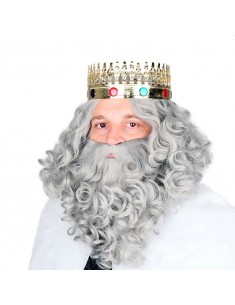 Peluca y barba rey mago gris Pelucas Unisex