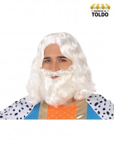 Peluca y barba rey mago blanca Pelucas Hombre