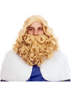 Peluca y barba rey mago rubia Pelucas Hombre