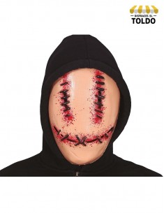 Máscara ojos y boca cosidos PVC Máscaras
