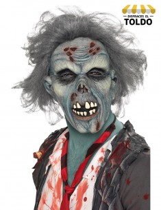 Máscara zombie decadente con pelo Máscaras