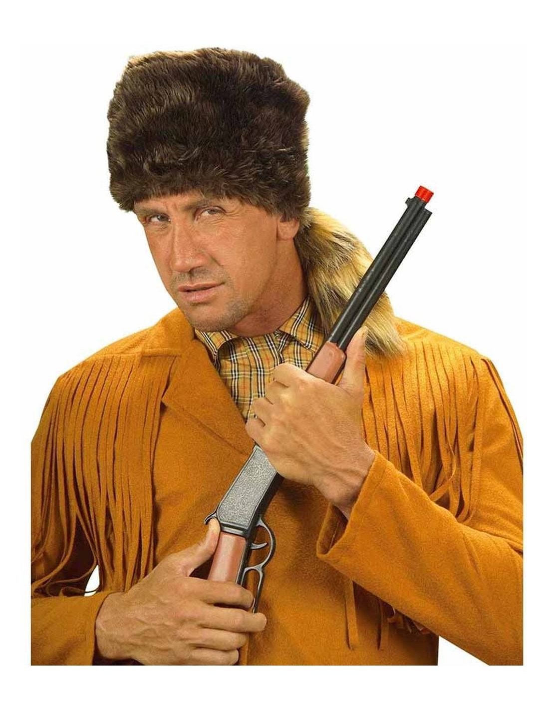 Davy Crockett Niño Disfraz De Niño Sombrero de sombrero de piel de mapache salvaje oeste western Leyenda