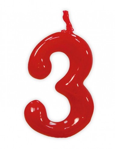VELA NUMERO 3 Decoración