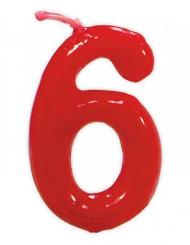 VELA NUMERO 6 Decoración
